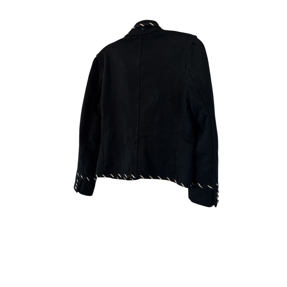 Ralph Lauren Black Blazer-Style Cardigan with White Trim - Picture 3 of 4